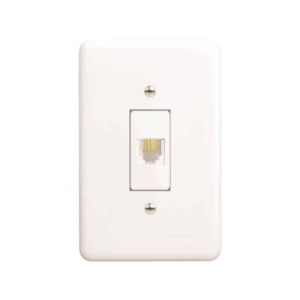 Tomada para rede RJ45 Jack com placa branca Bari Alumbra