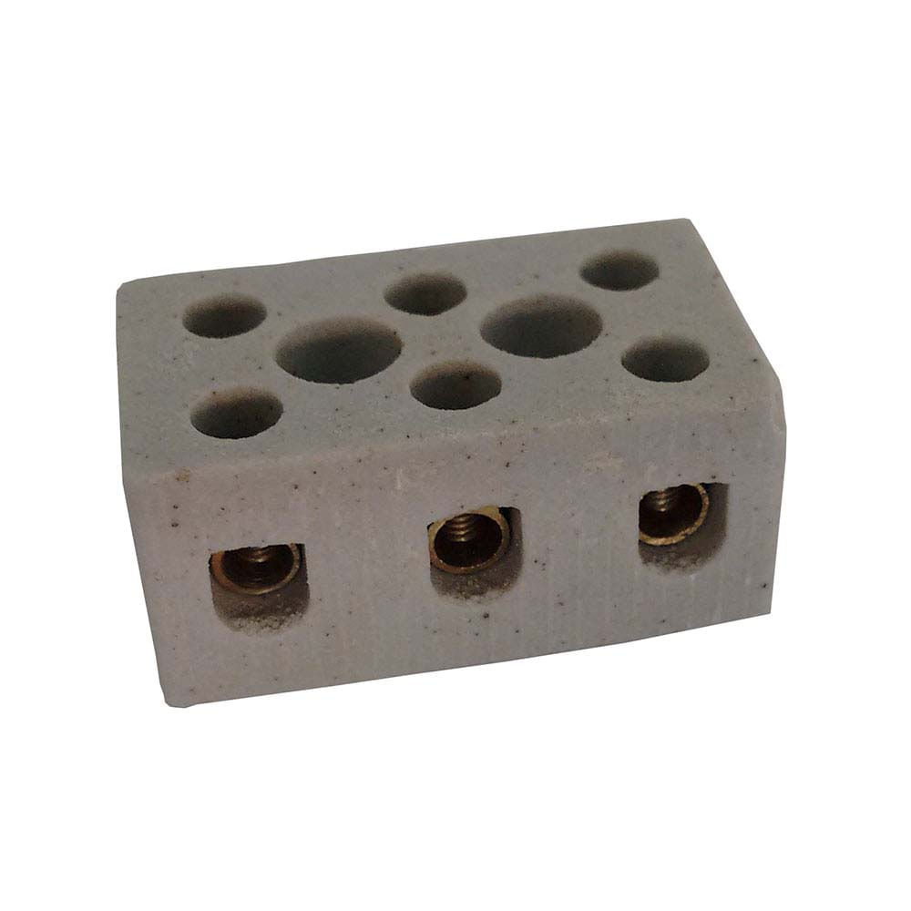 Conector tripolar de porcelana 10A A.Santos (7897119058465)