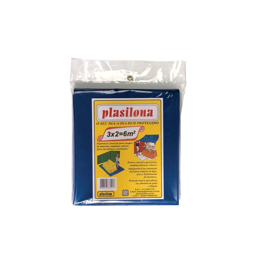 Lona Plástica Pc 3mx3m Azul Plasilona Plasitap