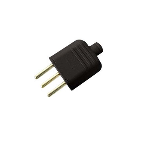 Plugue 2P T 10A 180º preto Margirius