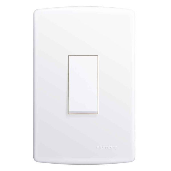 Conjunto montado de interruptor simples com placa branco Siena Alumbra