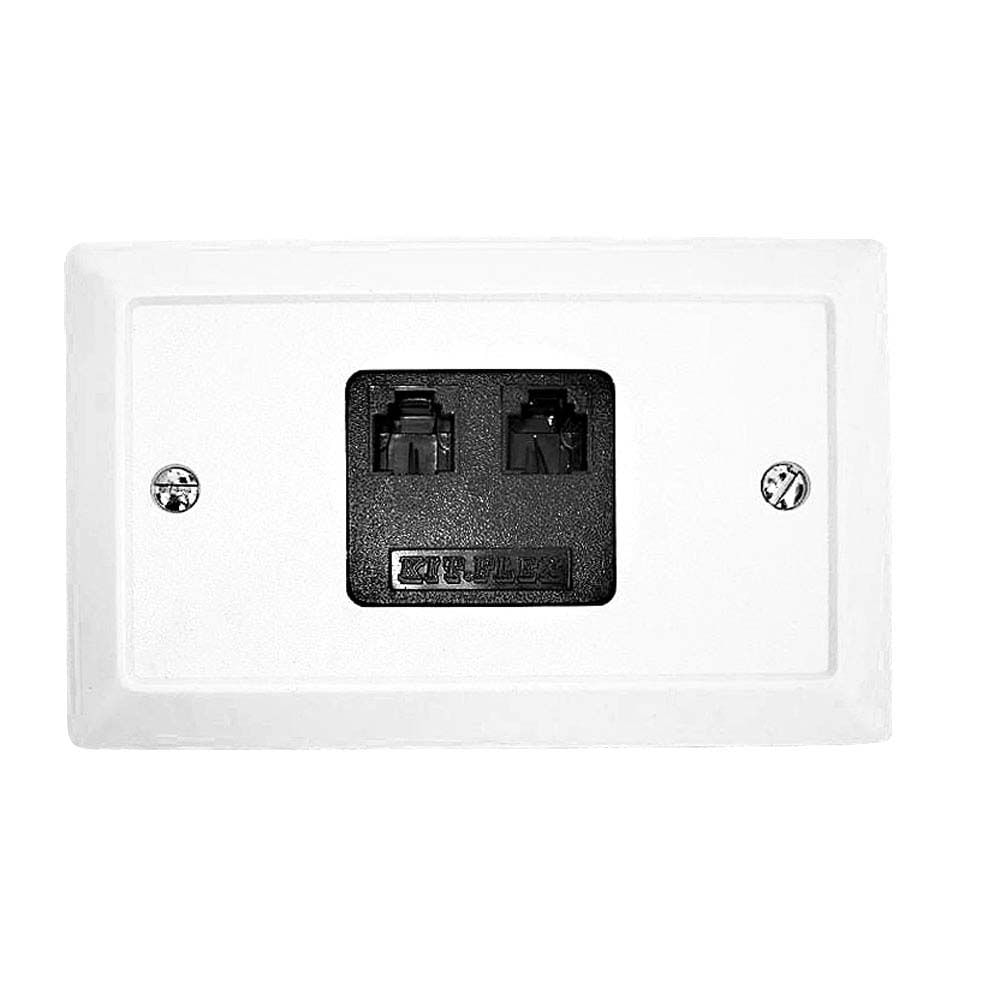 Espelho para tomada telefônica RJ11 2 linhas Kit-Flex