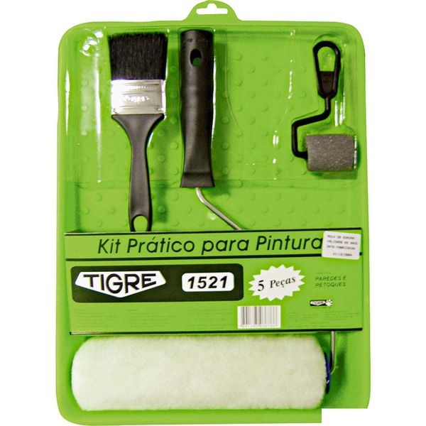 Kit para paredes e retoques com 5 peças verde Tigre