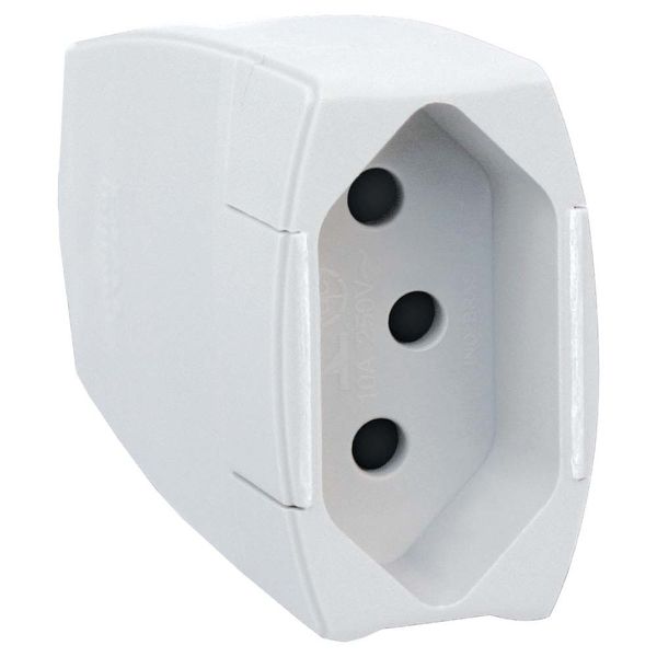Plugue prolongador 10A bivolt branco Pial