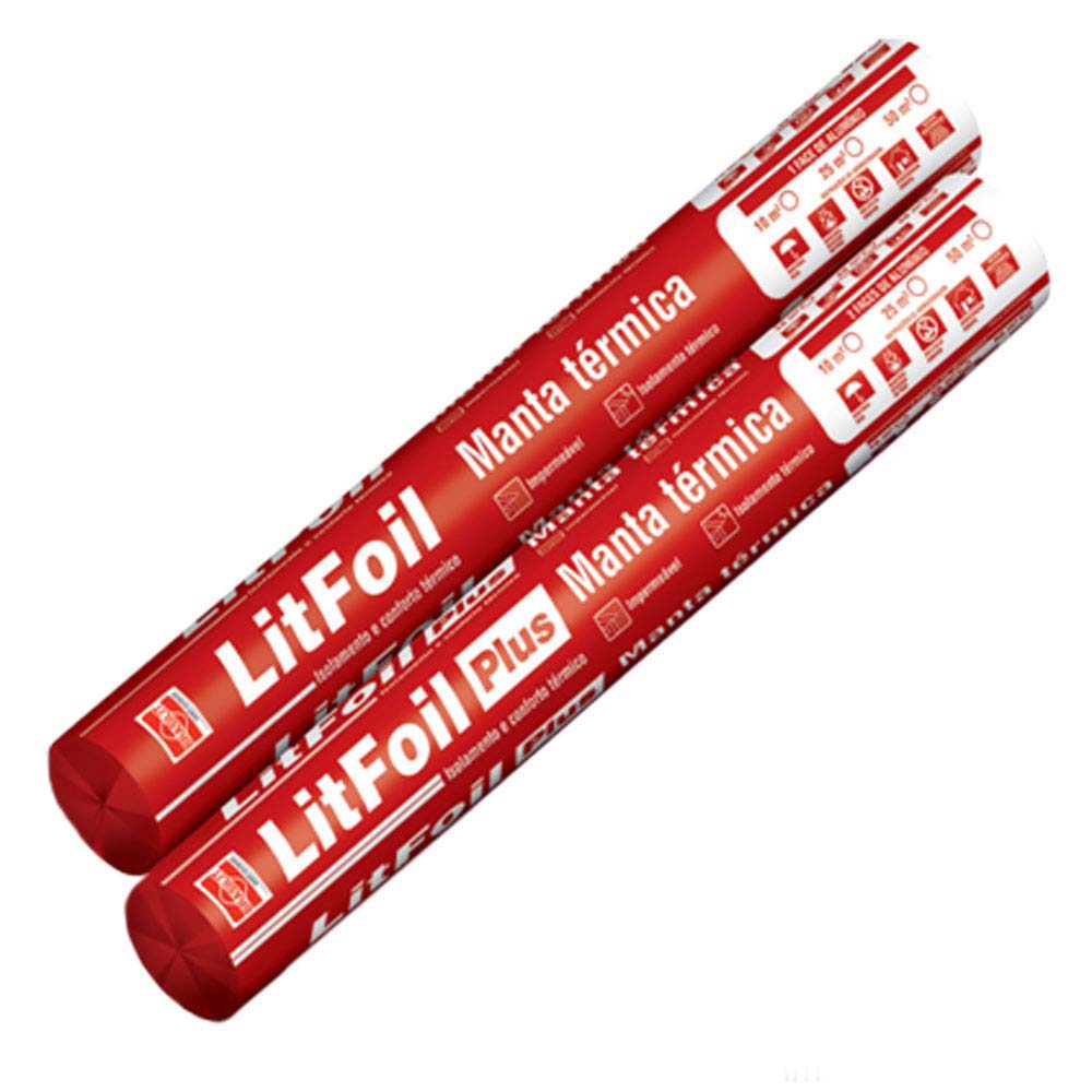 Qual a melhor manta térmica para telhado? 5 Manta termica Litfoil Plus com 2 faces 25m² Brasilit