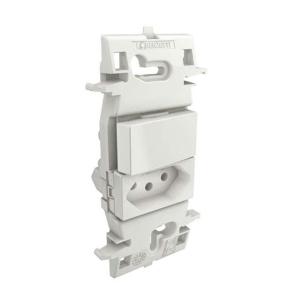 Interruptor simples com tomada 10A branco Zuli Lorenzetti