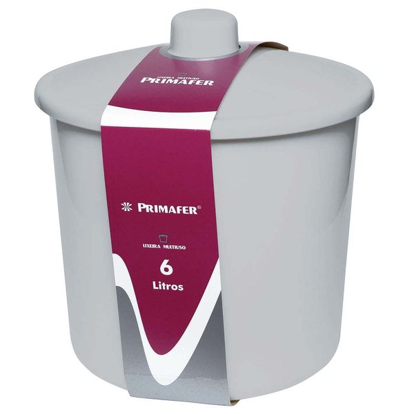Lixeira multiuso cinza Primafer