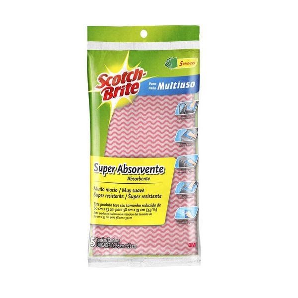 Pano Multiuso 5 unidades rosa Scotch-Brite