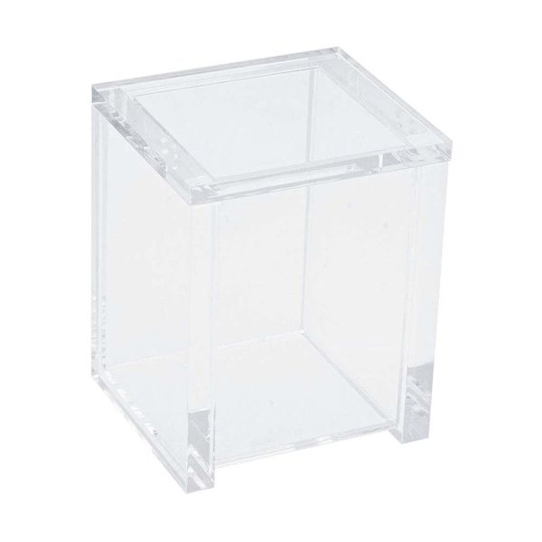 Porta algodão de acrílico quadrada cristal Formacril
