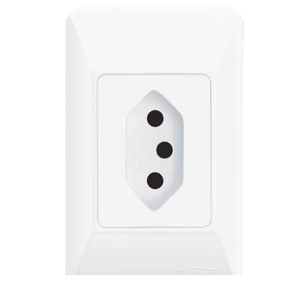 Conheça os principais tipos de tomadas e interruptores e saiba como escolher 8 Tomada 10A 250V sistema externo Fame