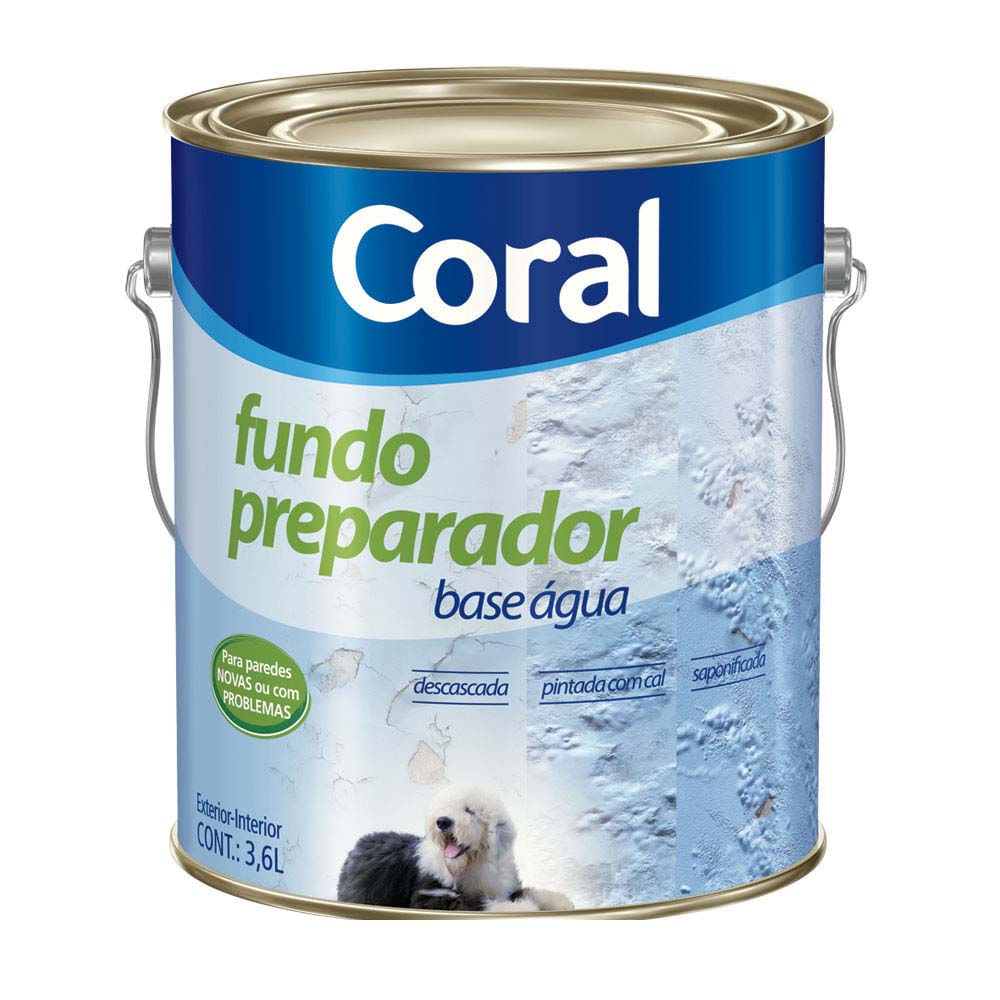 Fundo preparador para paredes base agua 36 litros branco Coral