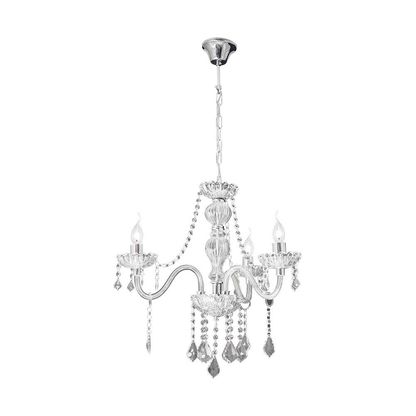 Lustre de cristais Nice para 3 lâmpadas E27 60W branco transparente