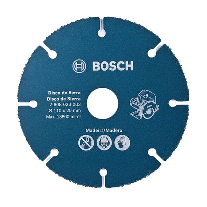 Disco de corte em madeira para serra mármore 110mm azul Bosch