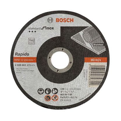Disco de corte para inox 125mm grão 60 Bosch