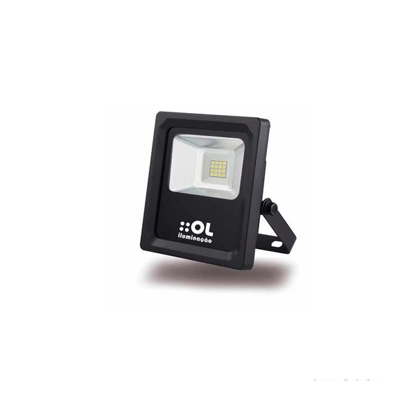 Refletor LED 10W 6500K bivolt preto OL