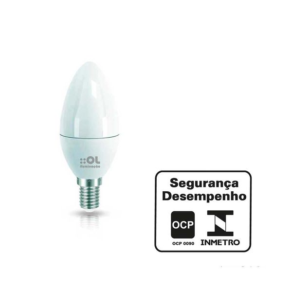 Lâmpada LED vela E14 4,8W 6500K multivolt OL