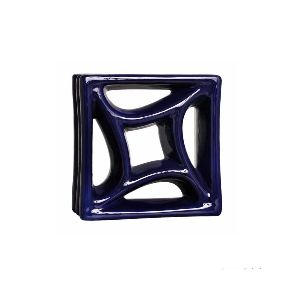 Melhore a decoração dos ambientes de casa com os diferentes tipos de cobogós 7 Cobogo Estrela do mar esmaltado azul cobalto Ceramica Martins