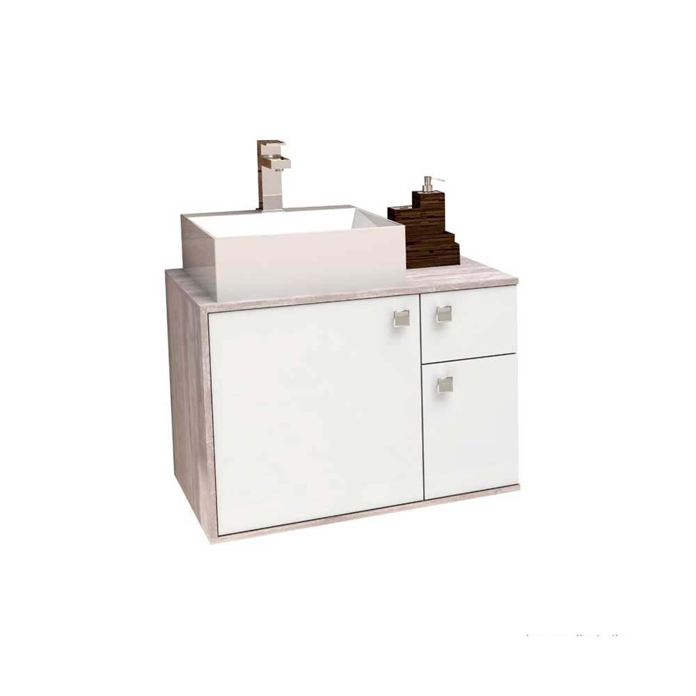 Aprenda como escolher o gabinete de banheiro ideal 13 Gabinete de banheiro sem cuba Caete Calcare 432x60cm branco