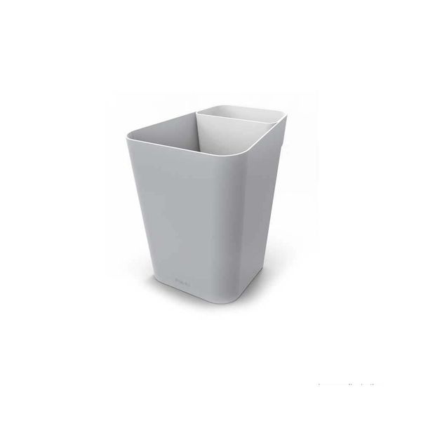 Lixeira cinza 10L com pote branco Prat-k