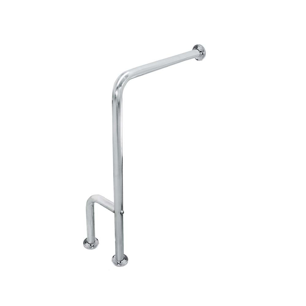 Banheiro acessível: normas e dicas para acertar 14 Barra de apoio aluminio sanitario 73x80x22cm 23753 prata Sicmol