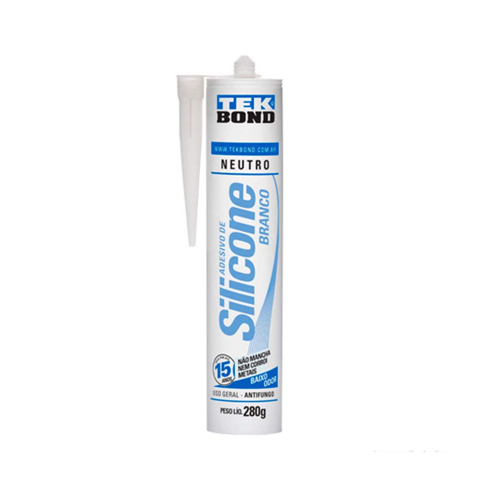 Adesivo de silicone neutro 280g branco Tekbond