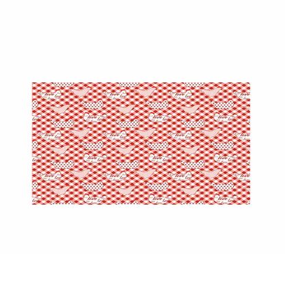 Passadeira Galinha Xadrez 43cm x 1,30m PVC vermelho Tropical Kapazi