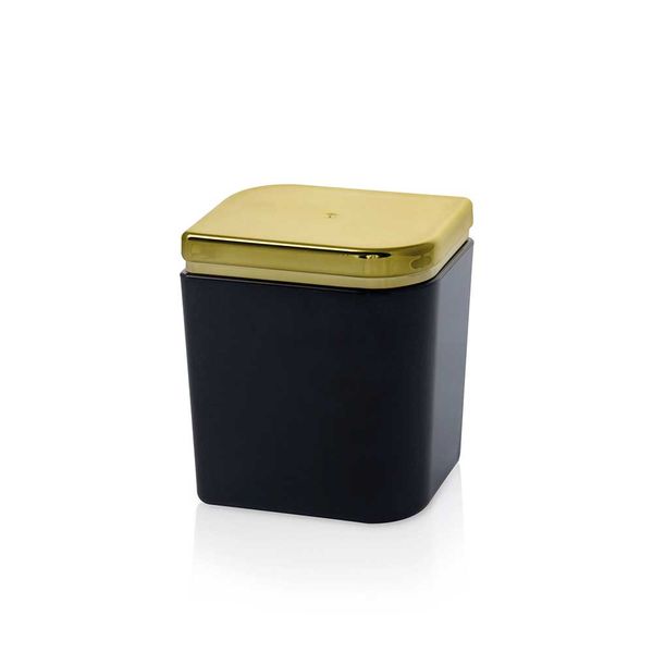 Porta algodão Cromo Pétala dourado e preto OU