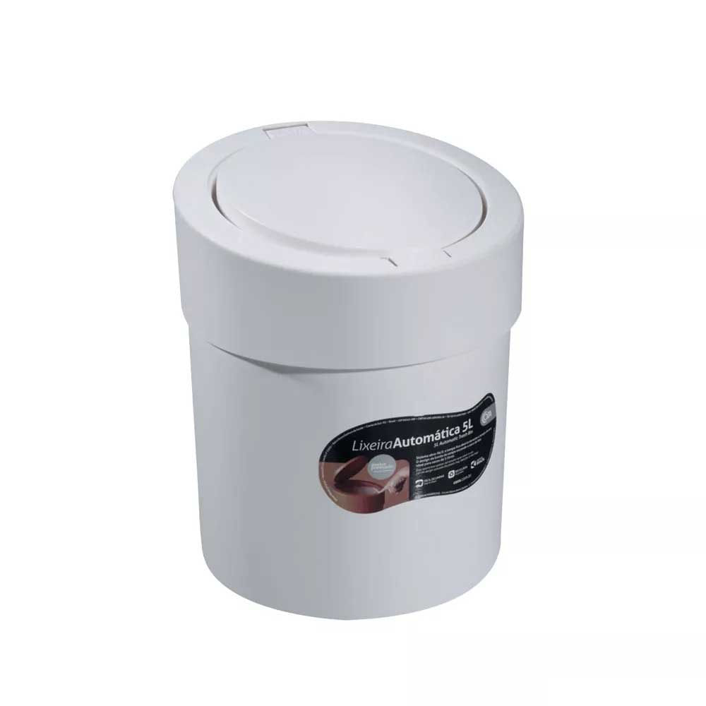 Aprenda a desentupir o encanamento de forma simples 7 Lixeira automatica branca 5 litros Coza