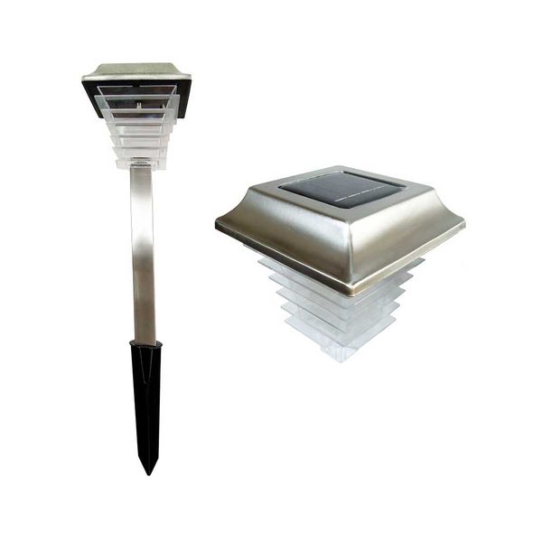 Balizadora solar para 2 Leds brancos DNI 6124 com acessório Key West