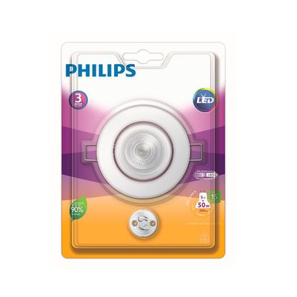Spot de embutir redondo LED 5W 2700K amarelo Philips
