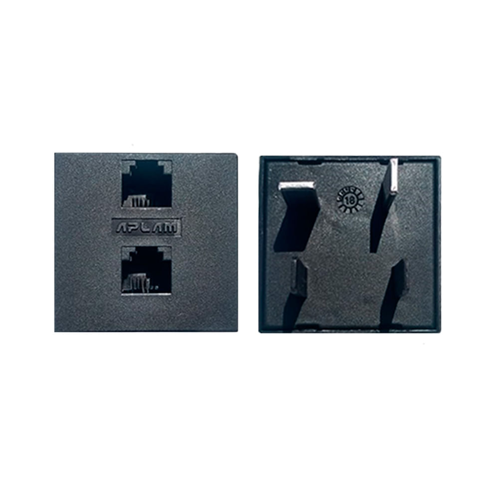 Adaptador telefônico RJ11 2 saídas preto Kit-Flex