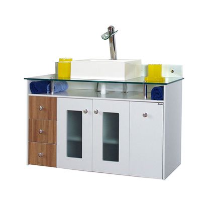 Gabinete Havanna 82cm com cuba e tampo nogal Bonatto - Telhanorte