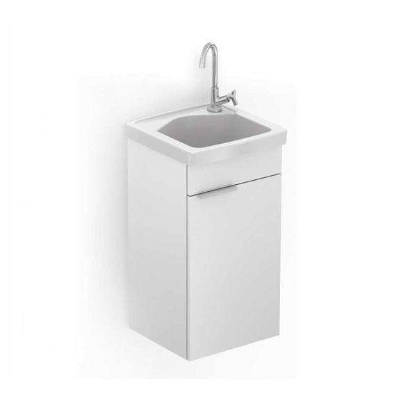 Tanque de louça com gabinete 7L branco Celite