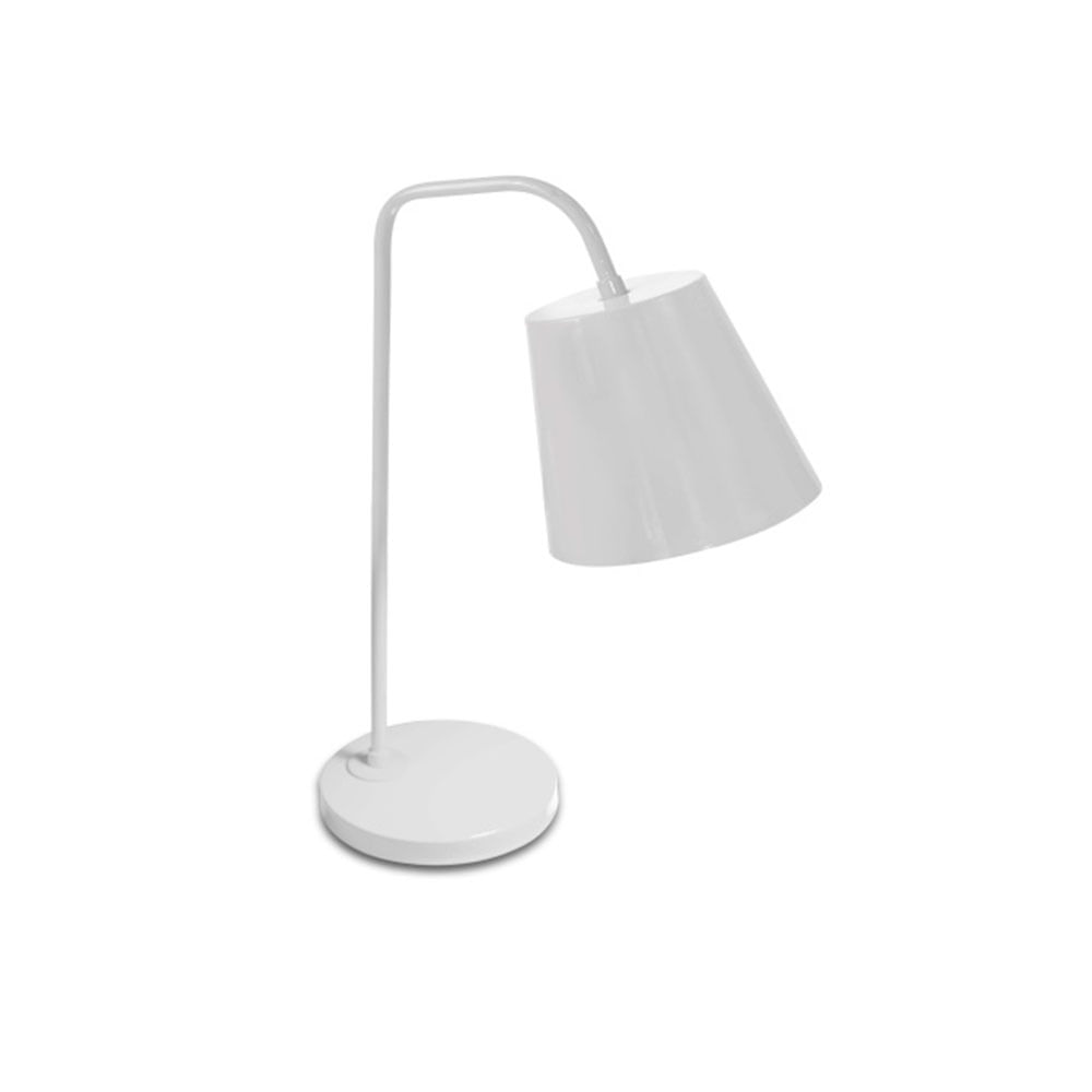 Modelos de luminárias de mesa para decorar seu escritório em casa 16 Luminaria de mesa E27 branco e dourado Denver Spot Line