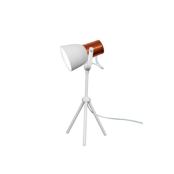 Luminária de mesa E27 branco e cobre City Spot Line