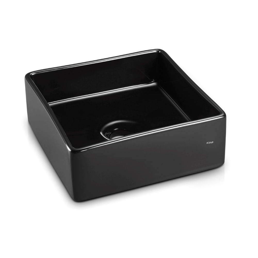 Cubas trazem elegância e praticidade para seu banheiro 5 Cuba de apoio quadrada ICA17 12 30cm preta Icasa