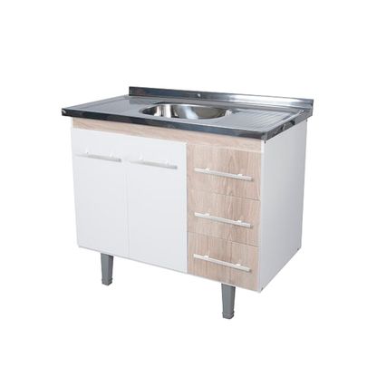 Gabinete de cozinha Lyon 53x94,4cm branco e madeirado Bonatto - Telhanorte