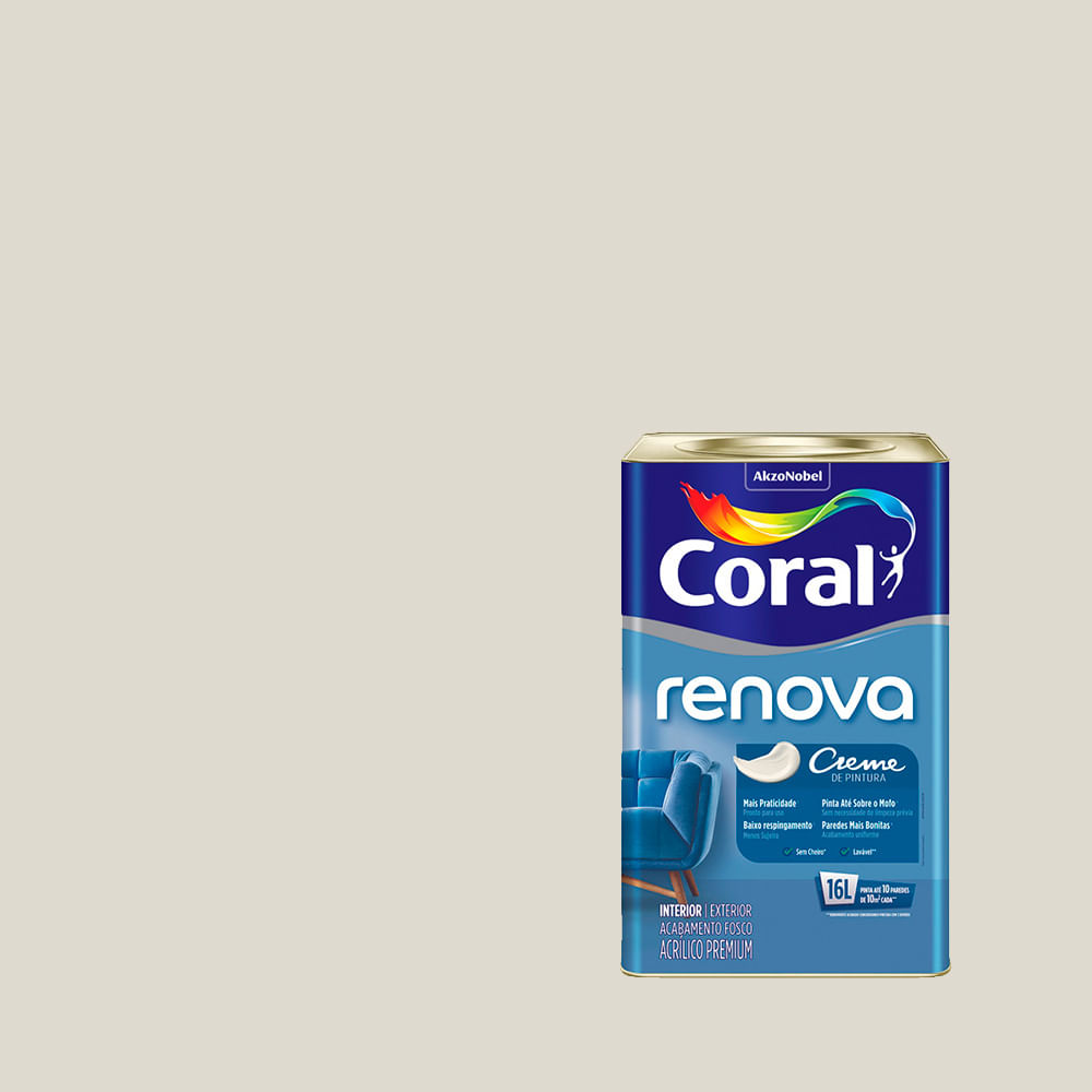 Tinta Branco Gelo A Base De Agua Tinta Acrilica Fosca Renova Branco Gelo 16l Coral Telhanorte