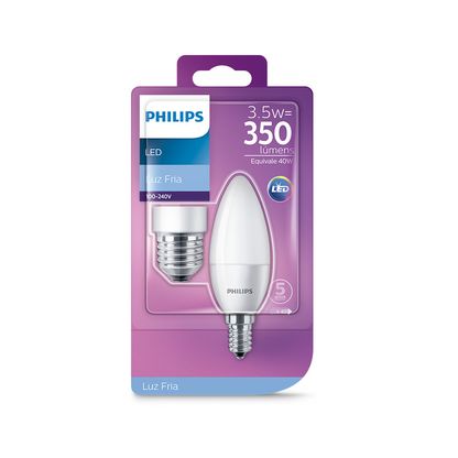 Lâmpada LED Philips vela E14 E E27 3,5w bivolt 6500k