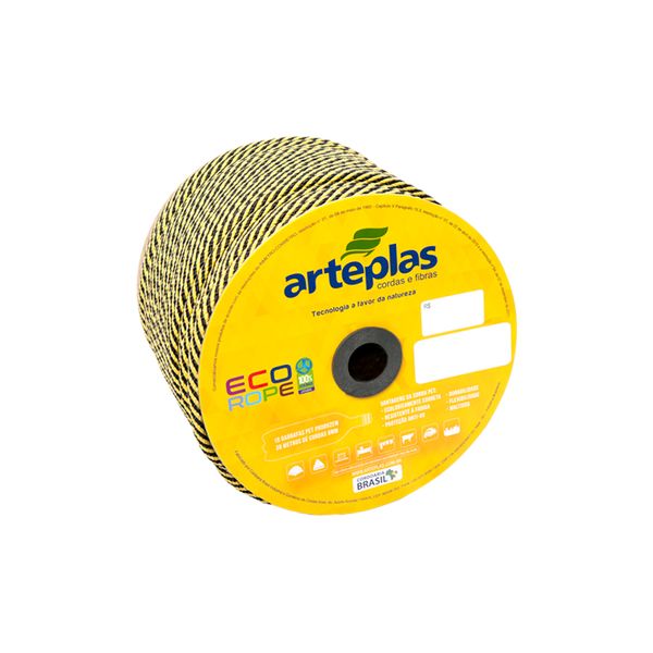 Corda multiuso Sinaliza amarela e preta Eco Rope Arteplás (vendida por metro linear)