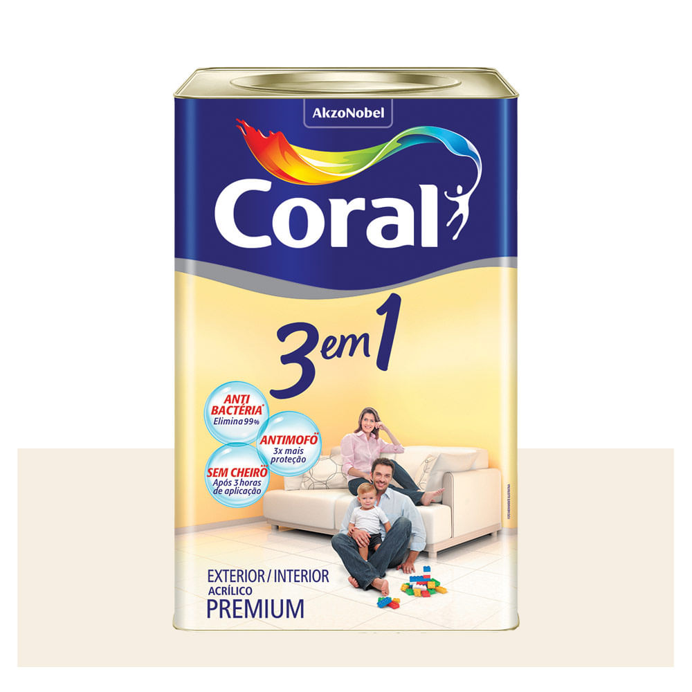 Tinta Coral Super Lavavel 3 6 L Preço Tinta Acrilica Fosca Premium 3 Em 1 Branco 18l Coral Telhanorte
