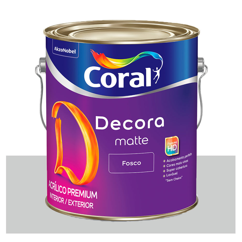 Tinta Acrílica Fosca Premium Decora Algodão Cinzento 3 6l Coral Tinta Acrilica Premium Fosca Decora Algodao Cinzento 3 6l Coral