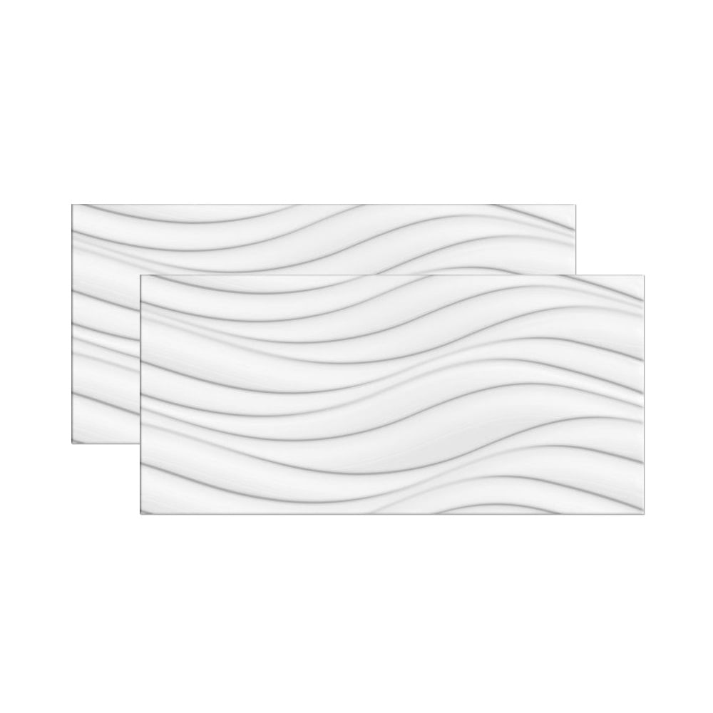 Estilos de revestimentos que irão transformar sua casa 9 Revestimento de parede Ceusa Nuance brilhante retificado C 91cm x L 435cm branco 1613081