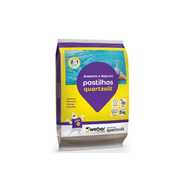 Argamassa Pastilhas Assenta e Rejunta Azul Celeste 5KG Quartzolit
