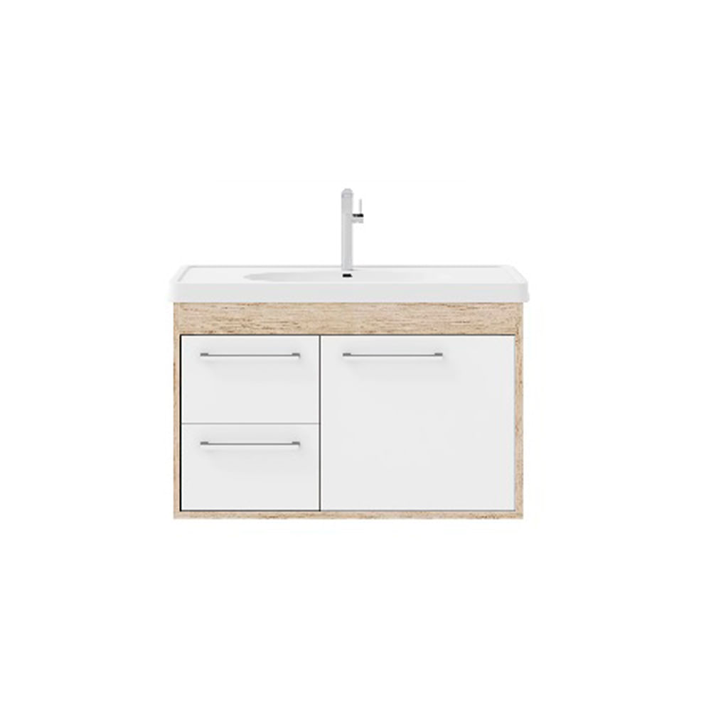 Inspire-se nos móveis planejados para banheiro 8 Gabinete de banheiro Cerocha com lavatorio 63cm berlin e branco Procion 1615785