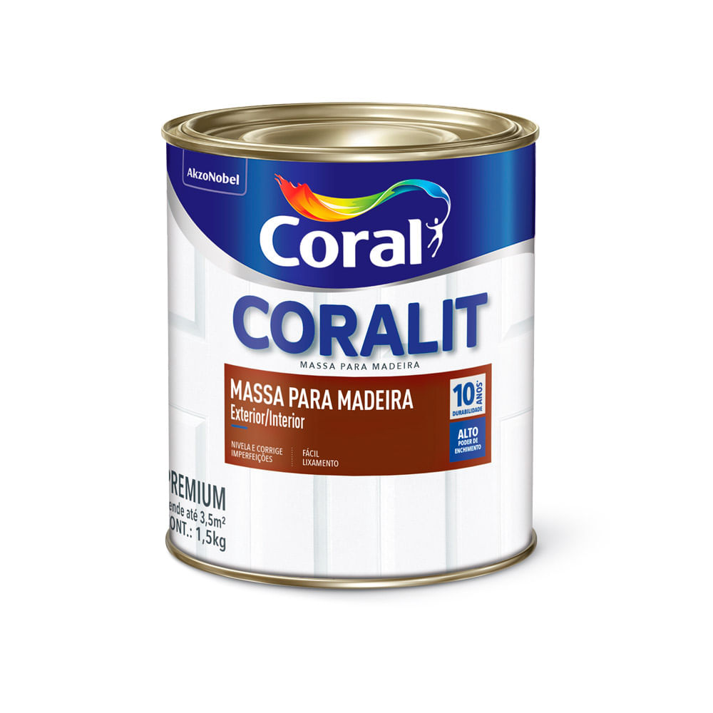 Passo a passo para usar massa para madeira 10 Massa para madeira Coralit 15kg Coral 35