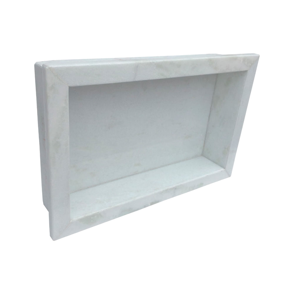 Saiba como usar nichos coloridos na decoração da sua casa 9 Nicho para banheiro marmore branco Bagno 45 graus RW 1596535