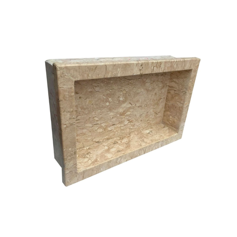 Nicho para banheiro: praticidade e elegância em um só móvel 9 Nicho para banheiro travertino Bagno 45 graus RW 1596527