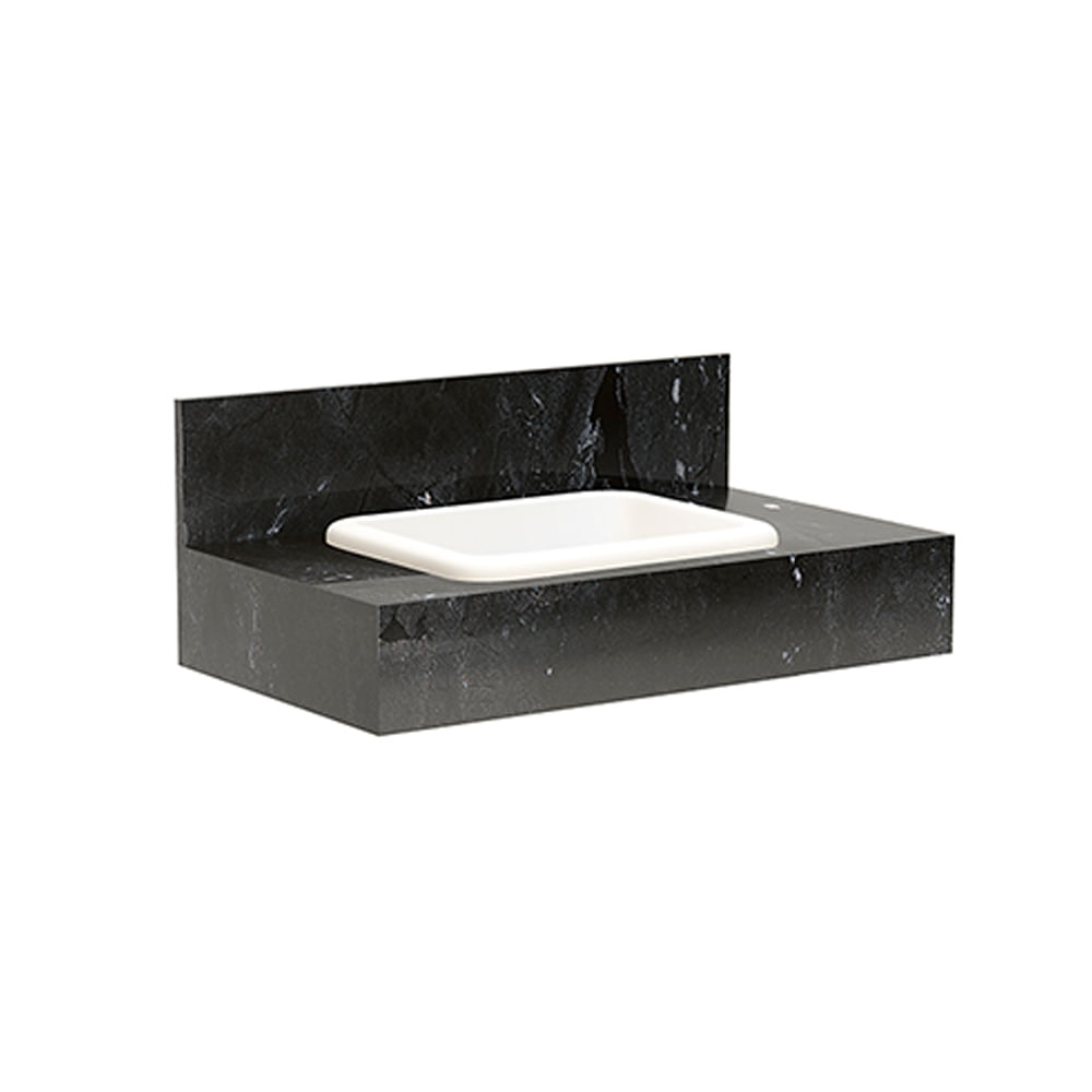 Como calcular a altura correta da bancada de cozinha 12 Bancada de porcelanato com cuba embutida 60cm black Blu 1572229