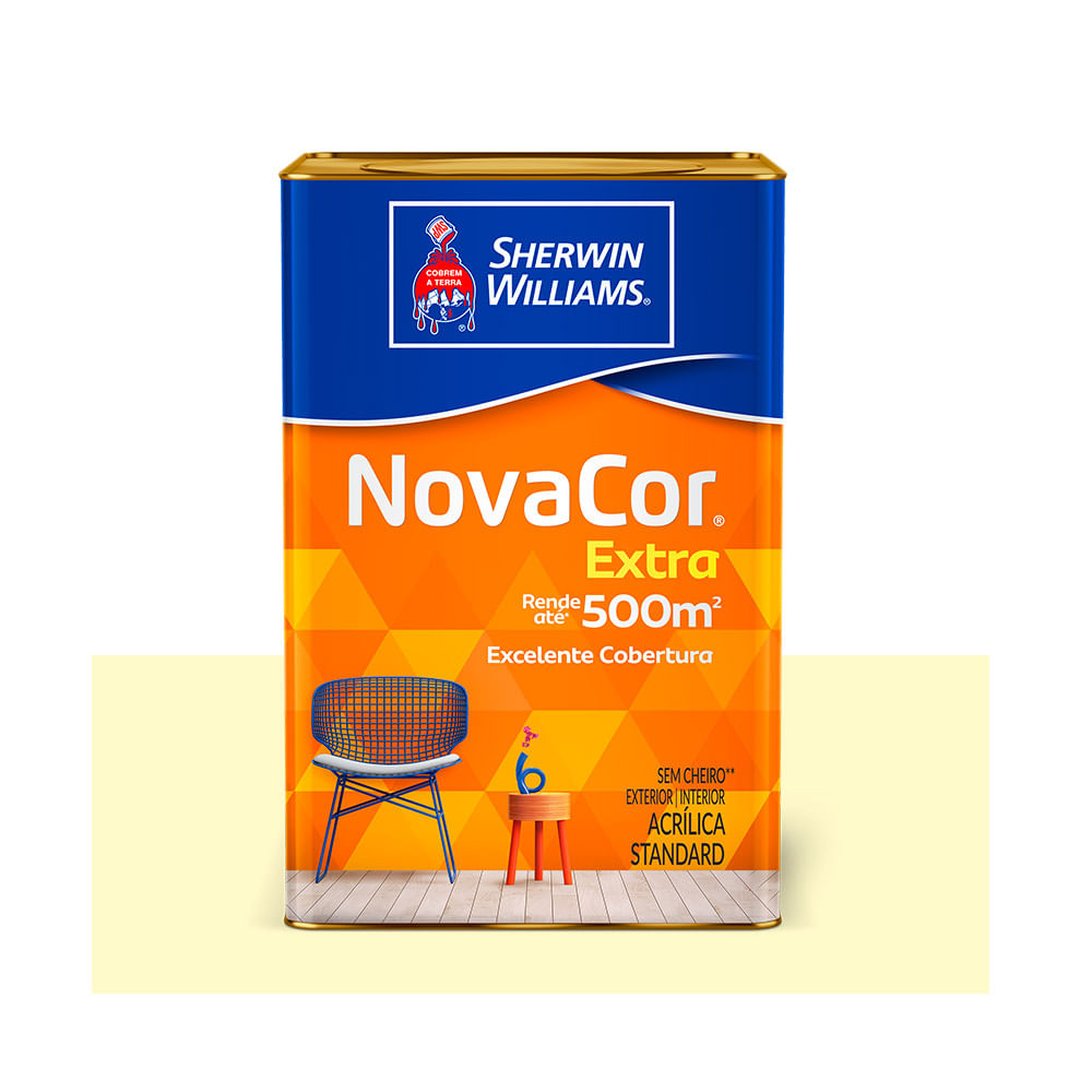 7 cores para pintar a parede externa da sua casa 32 Tinta Latex Novacor acrilica Mais rendimento extra fosco 18 litros marfim Sherwin Williams 826553